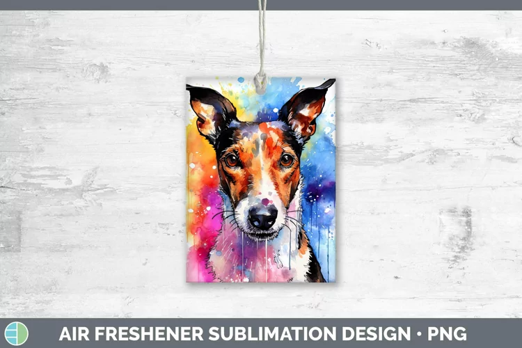 Rainbow Dog Fox Terrier Dog Air Freshener | Sublimation Car