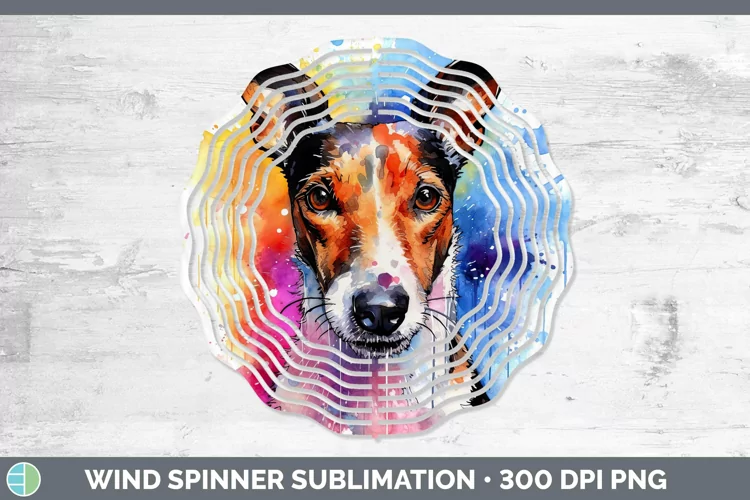 Rainbow Dog Fox Terrier Dog Wind Spinner Sublimation Spinner