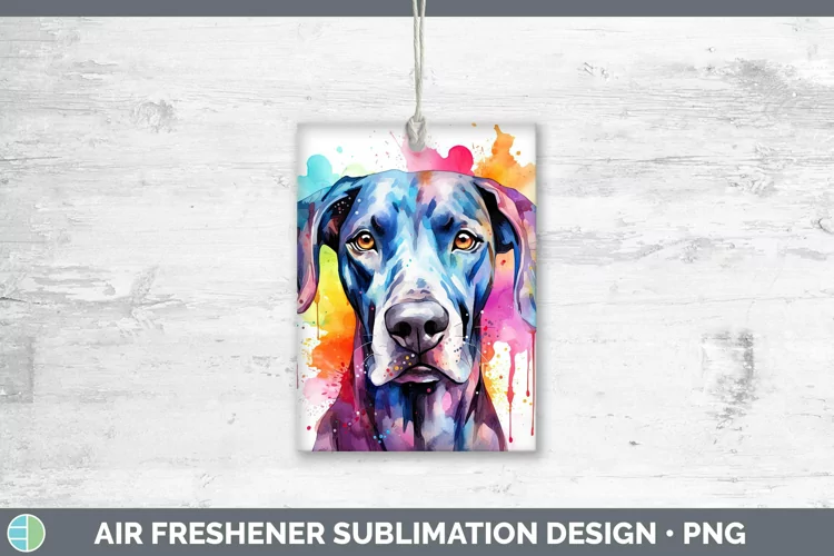 Rainbow Dog Great Dane Air Freshener | Sublimation Car Fresh