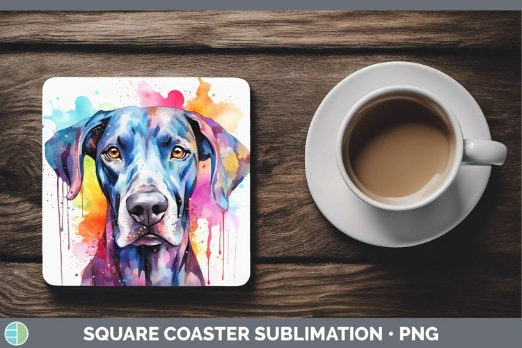 GorgeousRainbow Dog Square Coaster design.