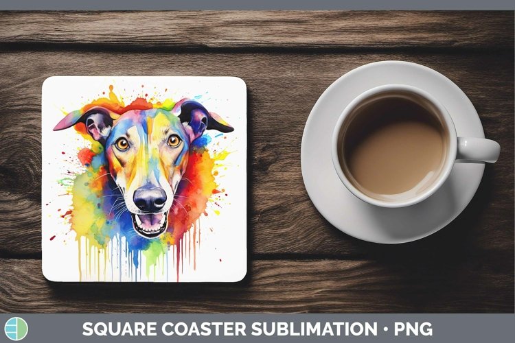 GorgeousRainbow Dog Square Coaster design.