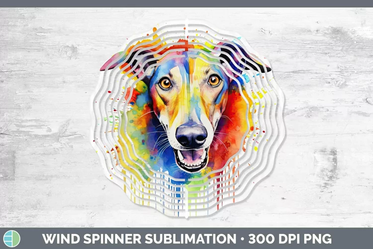 Rainbow Dog Greyhound Wind Spinner Sublimation Spinner Desig