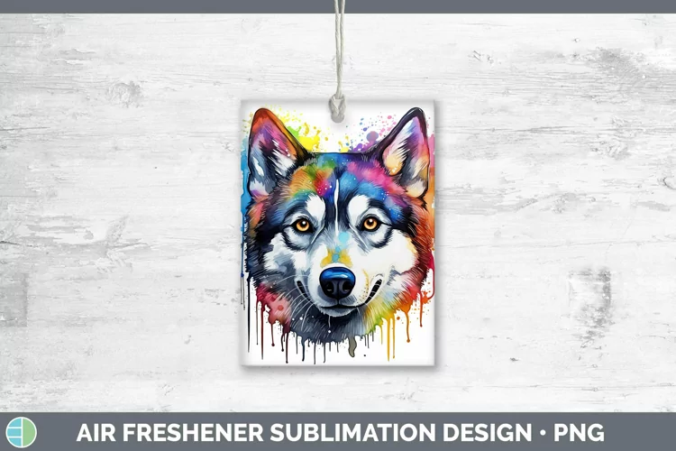 Rainbow Dog Husky Air Freshener Sublimation Car Freshener De