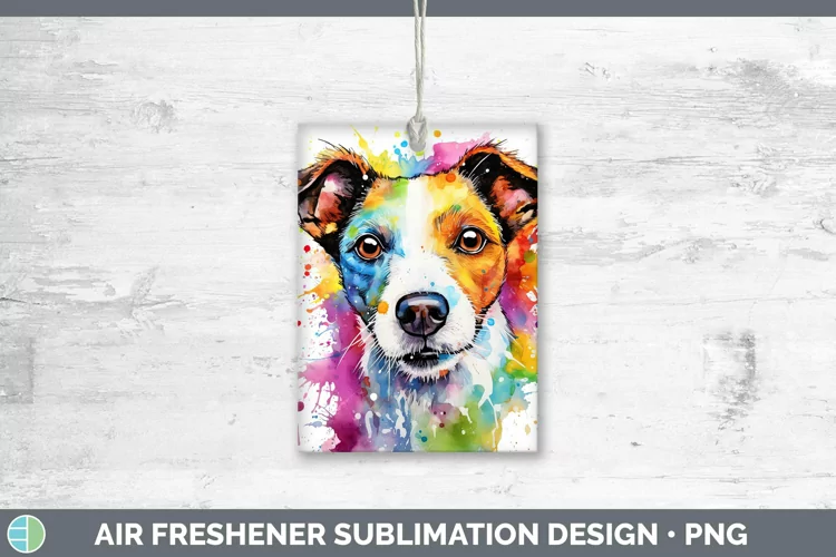 Rainbow Dog Jack Russell Terrier Air Freshener Sublimation C
