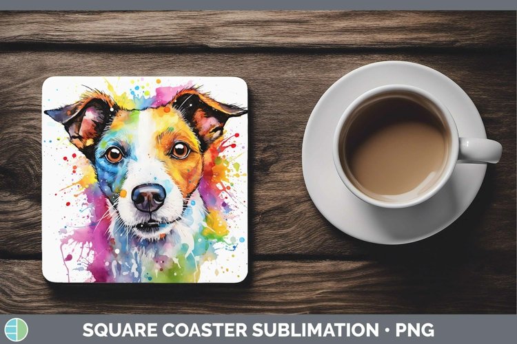 GorgeousRainbow Dog Square Coaster design.