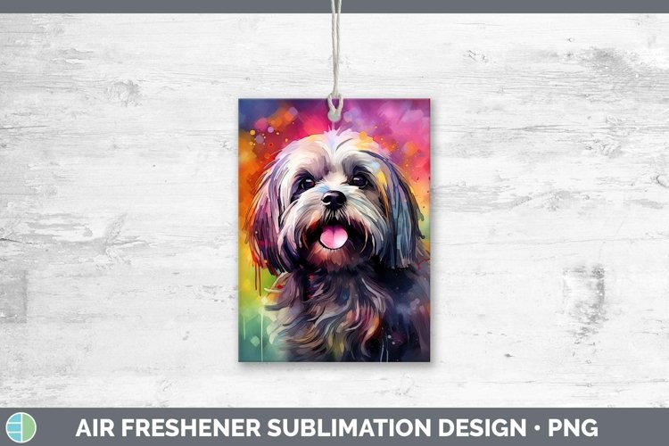 Rainbow Dog Lhasa Apso Air Freshener | Sublimation Car Fresh