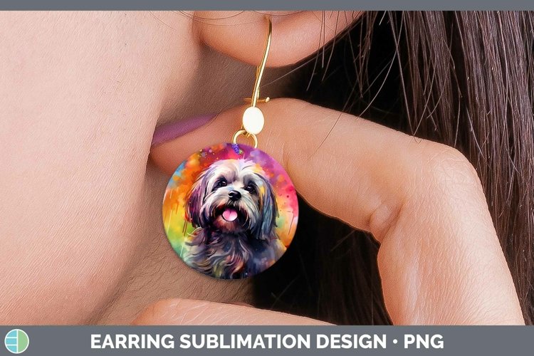 GorgeousRainbow Dog Round Earrings design.