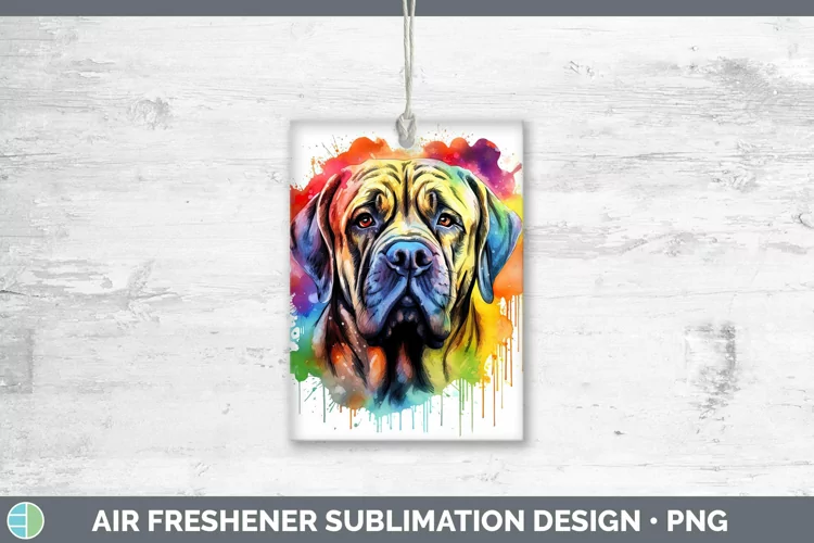 Rainbow Dog Mastiff Air Freshener Sublimation Car Freshener