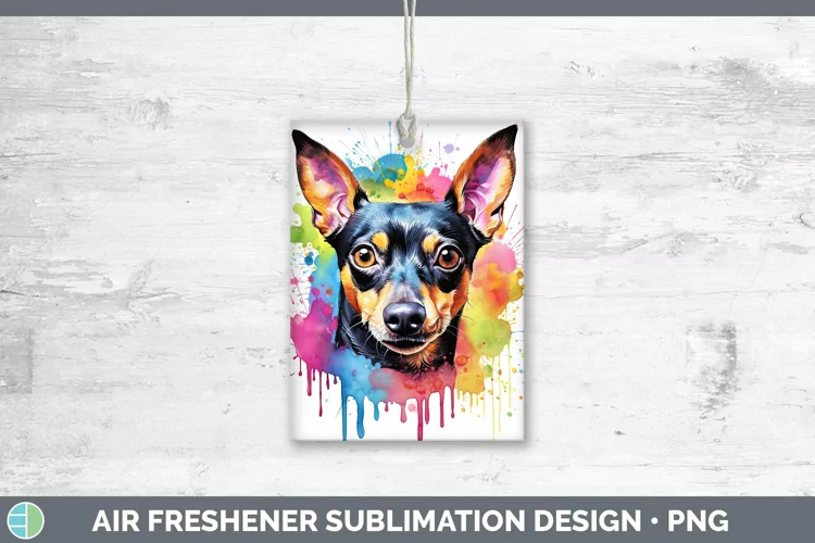 Rainbow Dog Miniature Pinscher Air Freshener Sublimation Car