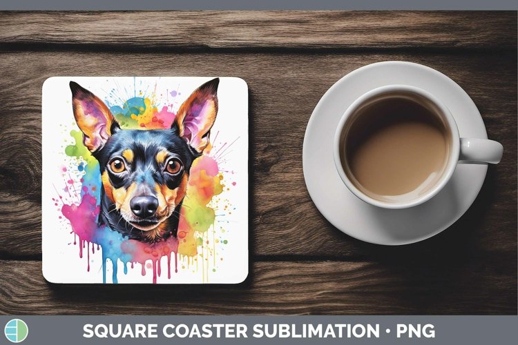GorgeousRainbow Dog Square Coaster design.