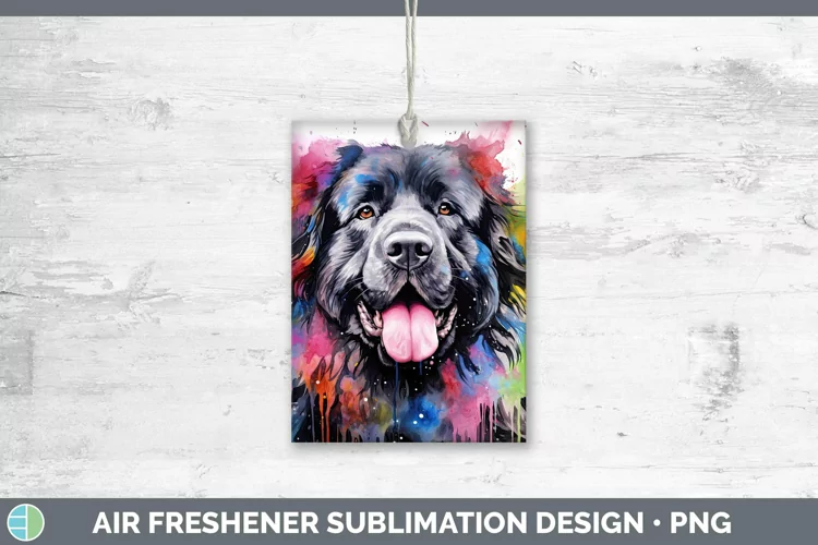 Rainbow Dog Newfoundland Air Freshener Sublimation Car Fresh