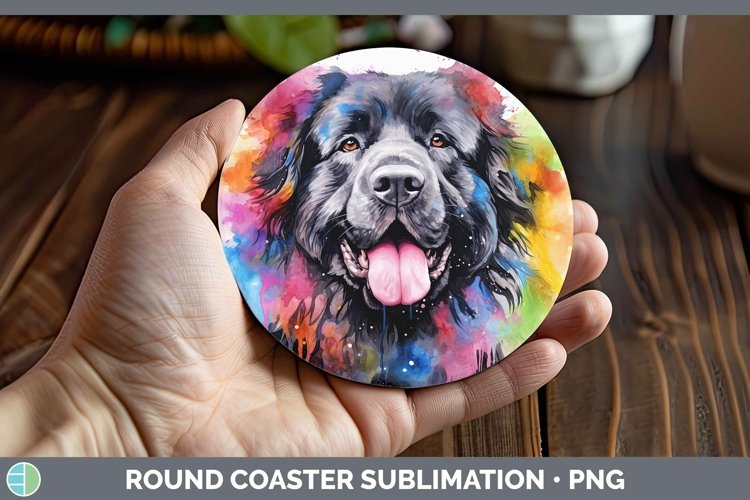 GorgeousRainbow Dog Round Coaster design.