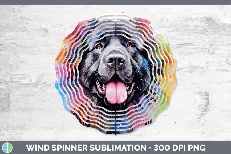 Rainbow Dog Newfoundland Wind Spinner Sublimation Spinner De