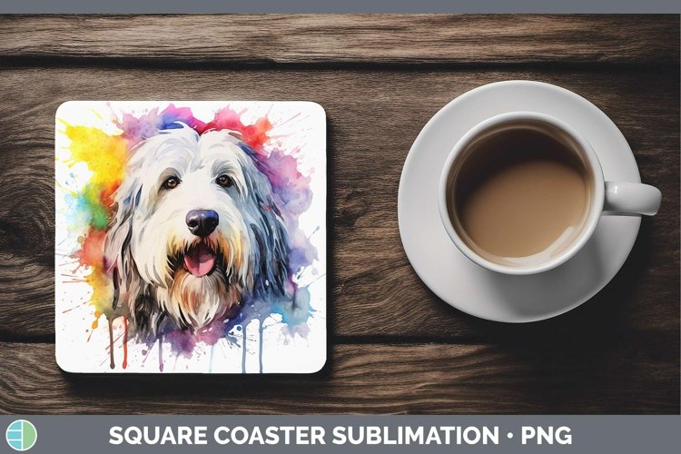 GorgeousRainbow Dog Square Coaster design.
