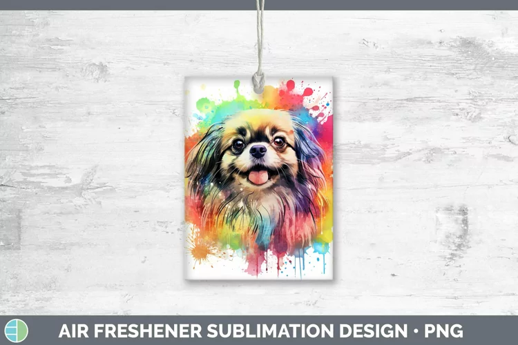 Rainbow Dog Pekingese Air Freshener Sublimation Car Freshene