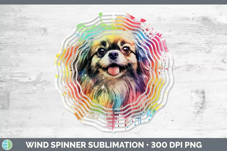 Rainbow Dog Pekingese Wind Spinner Sublimation Spinner Desig