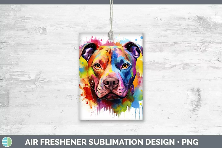 Rainbow Dog Pit Bull Air Freshener Sublimation Car Freshener