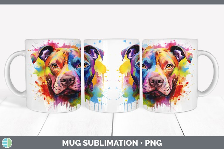 GorgeousRainbow Dog Mug Wrap design.