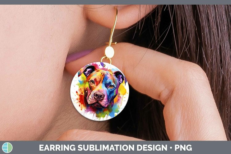 GorgeousRainbow Dog Round Earrings design.