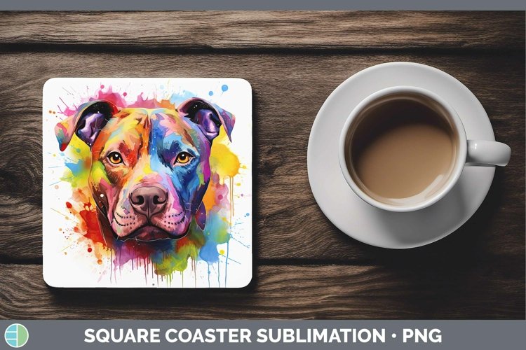 GorgeousRainbow Dog Square Coaster design.