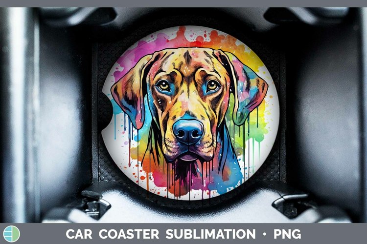 Rainbow Dog Rhodesian Ridgeback Car Coaster Sublimation Coas