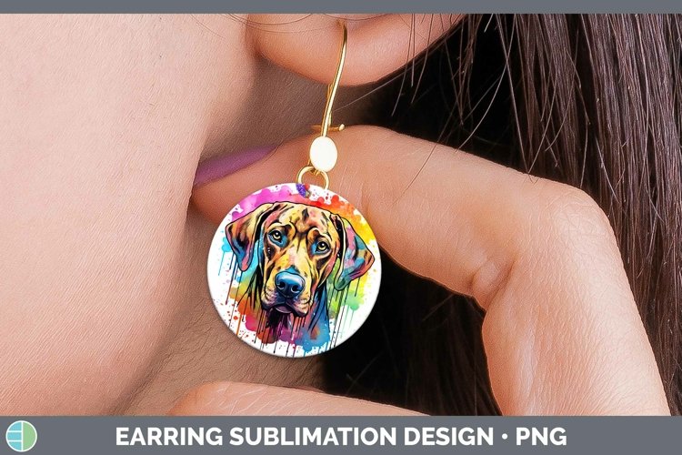 GorgeousRainbow Dog Round Earrings design.