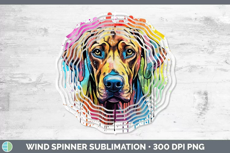 Rainbow Dog Rhodesian Ridgeback Wind Spinner Sublimation Spi