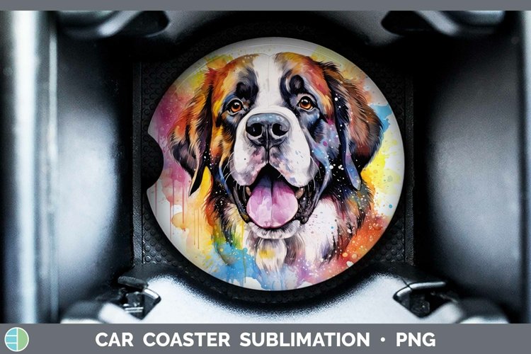 GorgeousRainbow Dog Car Coaster design.