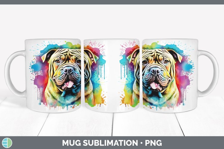 GorgeousRainbow Dog Mug Wrap design.