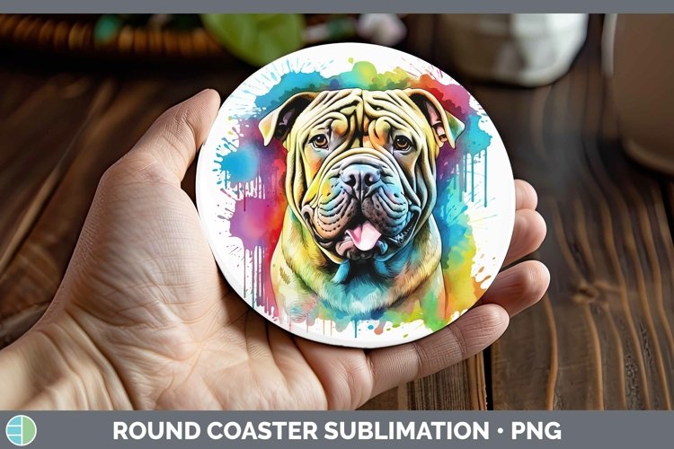 GorgeousRainbow Dog Round Coaster design.