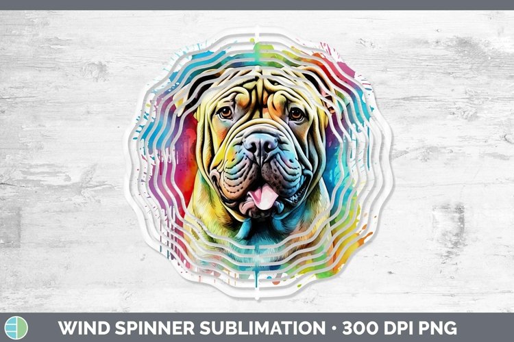 Rainbow Dog Shar Pei Wind Spinner Sublimation Spinner Design