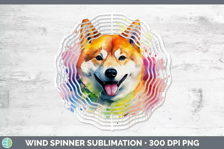 Rainbow Dog Shiba Inu Wind Spinner Sublimation Spinner Desig