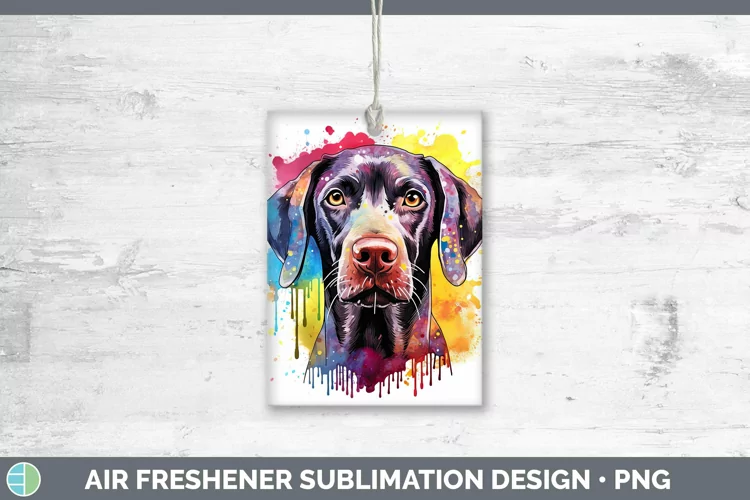 Rainbow Dog Shorthaired Pointer Air Freshener Sublimation Ca