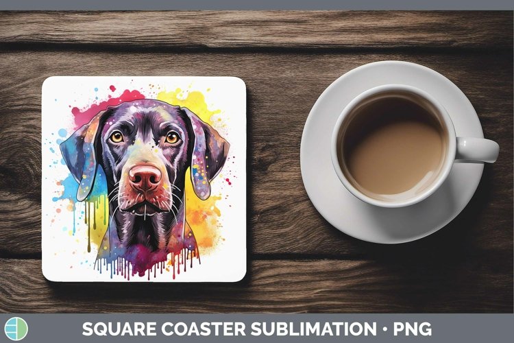 GorgeousRainbow Dog Square Coaster design.