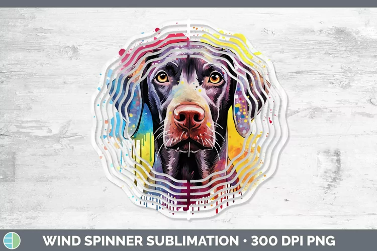Rainbow Dog Shorthaired Pointer Wind Spinner Sublimation Spi