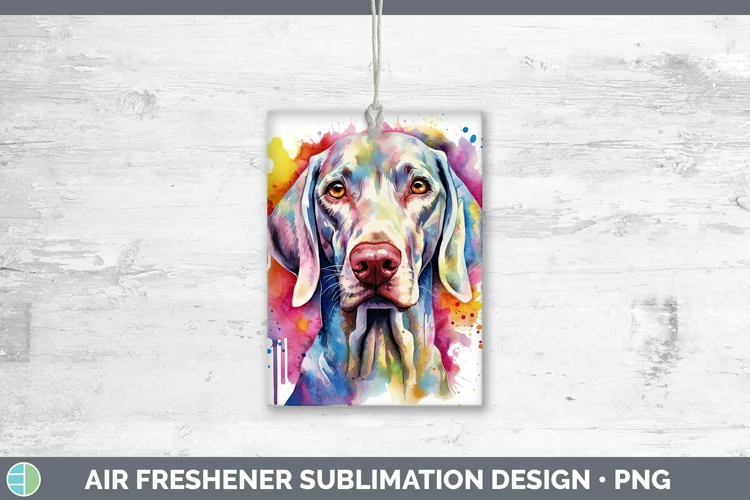 Rainbow Dog Weimaraner Air Freshener | Sublimation Car Fresh