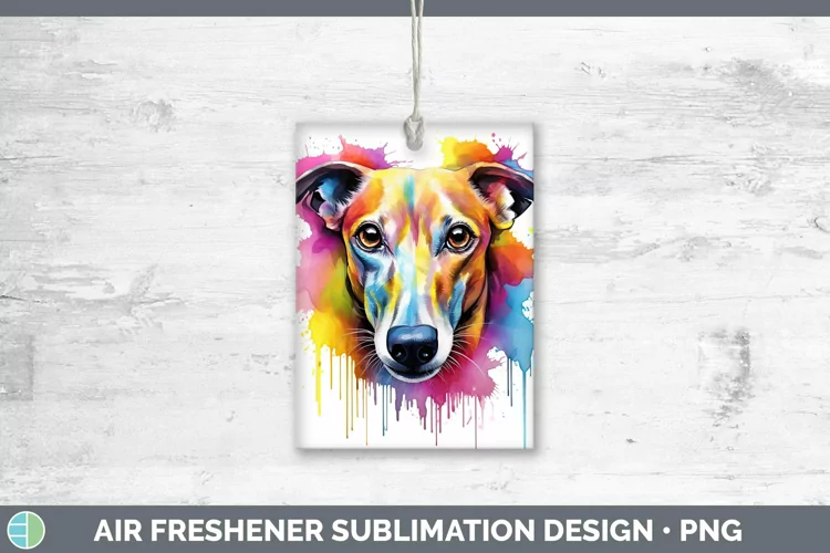 Rainbow Dog Whippet Air Freshener Sublimation Car Freshener