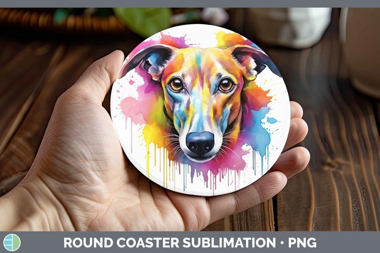 GorgeousRainbow Dog Round Coaster design.