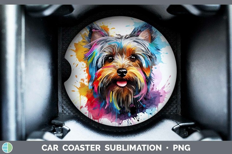 GorgeousRainbow Dog Car Coaster design.