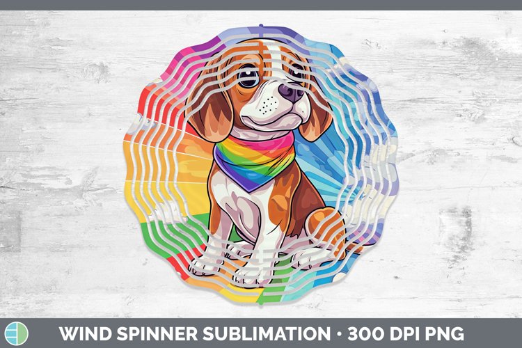GorgeousRainbow Dogs Wind Spinner design.