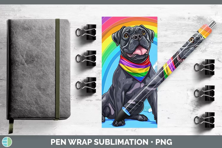 Rainbow Dogs Cane Corso Pen Wrap Sublimation Epoxy Pen Desig
