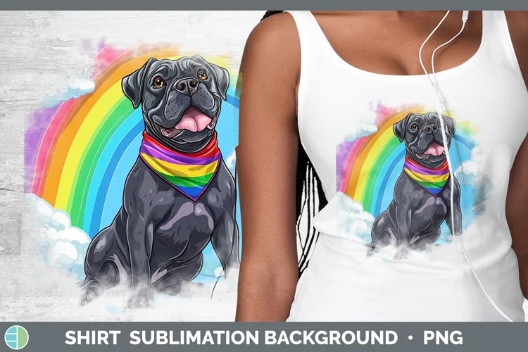 Rainbow Dogs Cane Corso Shirt Sublimation Sublimation Backgr