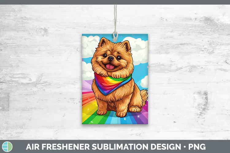 Rainbow Dogs Chow Chow Air Freshener Sublimation Car Freshen