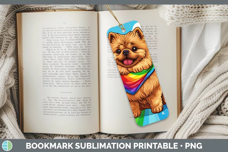 Rainbow Dogs Chow Chow Bookmark Sublimation Printable Design
