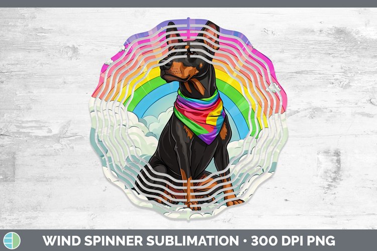 GorgeousRainbow Dogs Wind Spinner design.