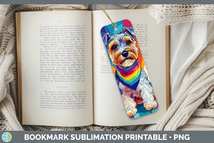 Rainbow Dogs Fox Terrier Dog Bookmark Sublimation Printable