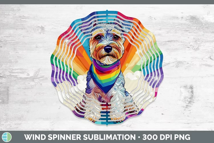 Rainbow Dogs Fox Terrier Dog Wind Spinner Sublimation Spinne