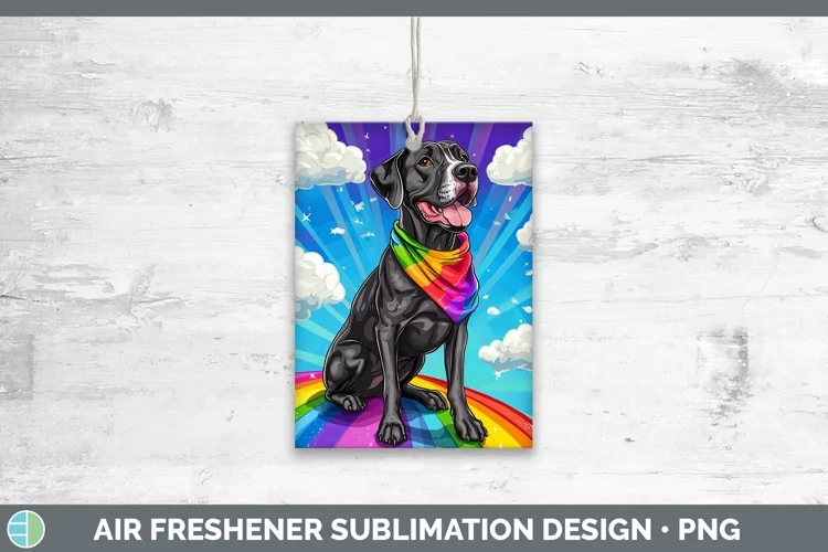 Rainbow Dogs Great Dane Air Freshener Sublimation Car Freshe