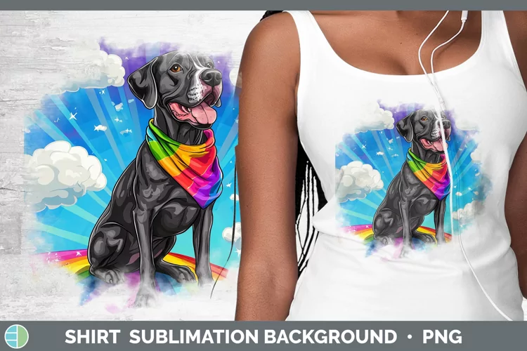 Rainbow Dogs Great Dane Shirt Sublimation Sublimation Backgr