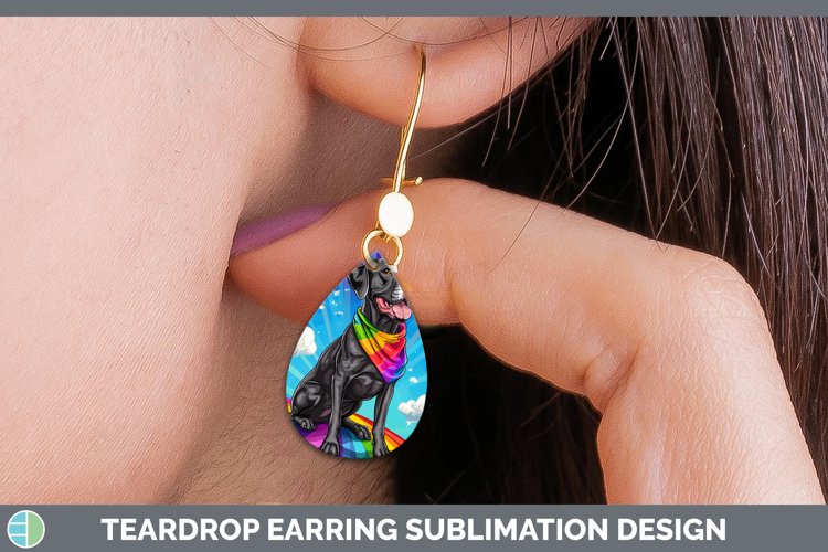 GorgeousRainbow Dogs Teardrop Earrings design.
